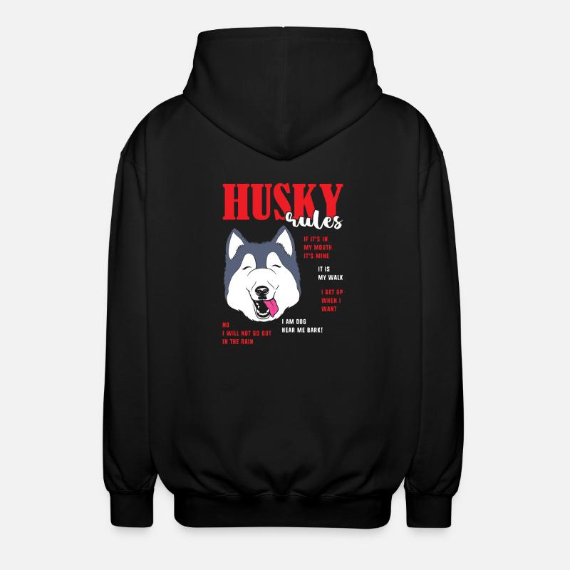 Sibirischer Husky - Unisex Kapuzenjacke - Schwarz