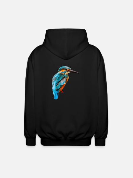 kingfisher - Unisex Hooded Jacket - black
