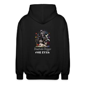 Design Deutsche Doggen - Unisex Kapuzenjacke - Schwarz - Hinten - AI Model Male 185 light (185cm)