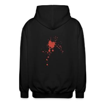 Blut Blutspritzer Halloween Kostüm Verkleidung - Unisex Kapuzenjacke - Schwarz - Hinten - AI Model Male 185 light (185cm)