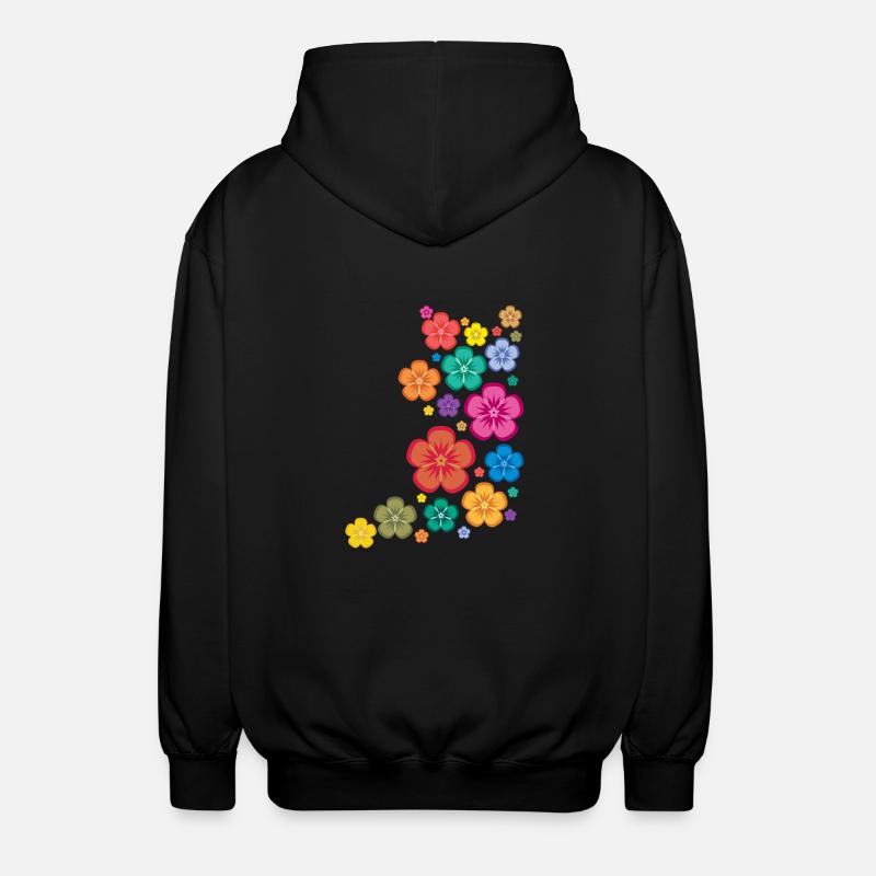chemise floraux - Veste à capuche unisexe - noir