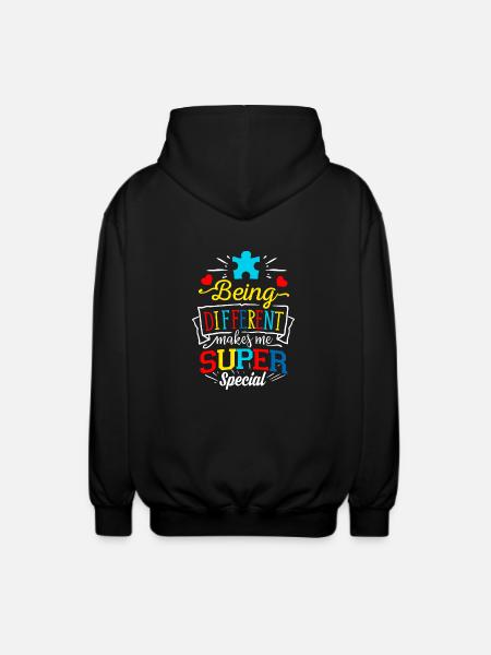 Autism Autist ADHD Autism Asperger Gift - Unisex Hooded Jacket - black