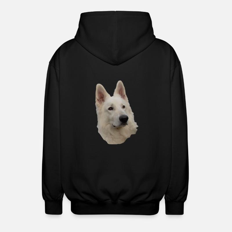 weisser Schäferhund Kopf - Unisex Kapuzenjacke - Schwarz