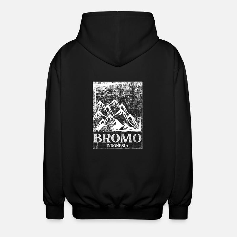 Mount Bromo, Indonesia - Unisex Hooded Jacket - black