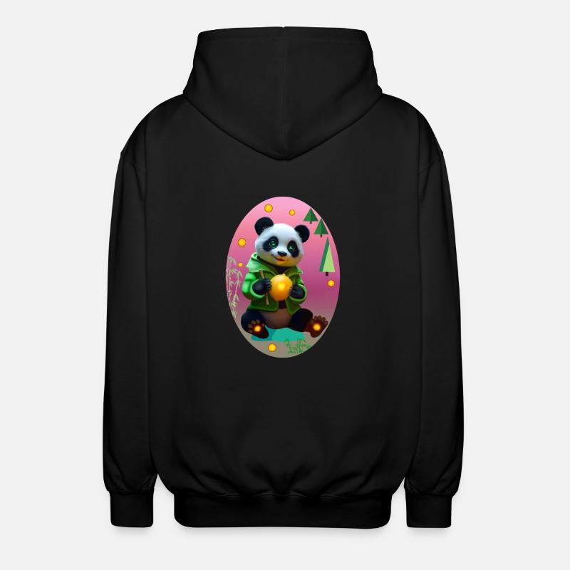 Cyber panda avec citron néon - Veste à capuche unisexe - noir