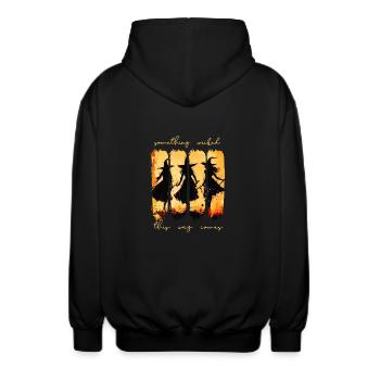 Shadow Witches – Something Wicked - Unisex Hooded Jacket - black - Back - AI Model Male 185 light (185cm)