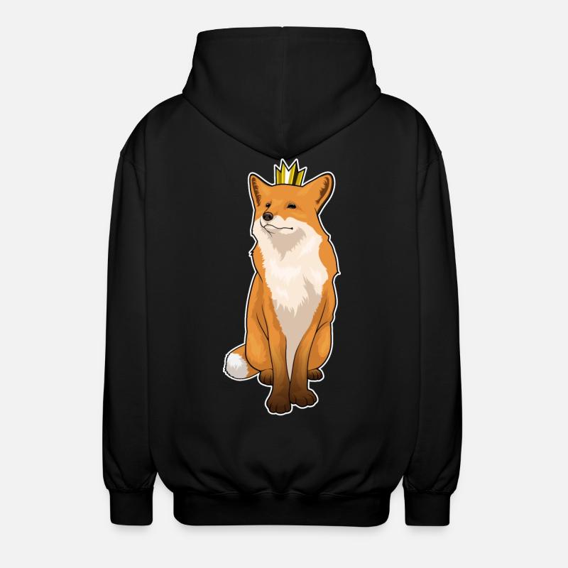 Fox Crown - Unisex Hooded Jacket - black