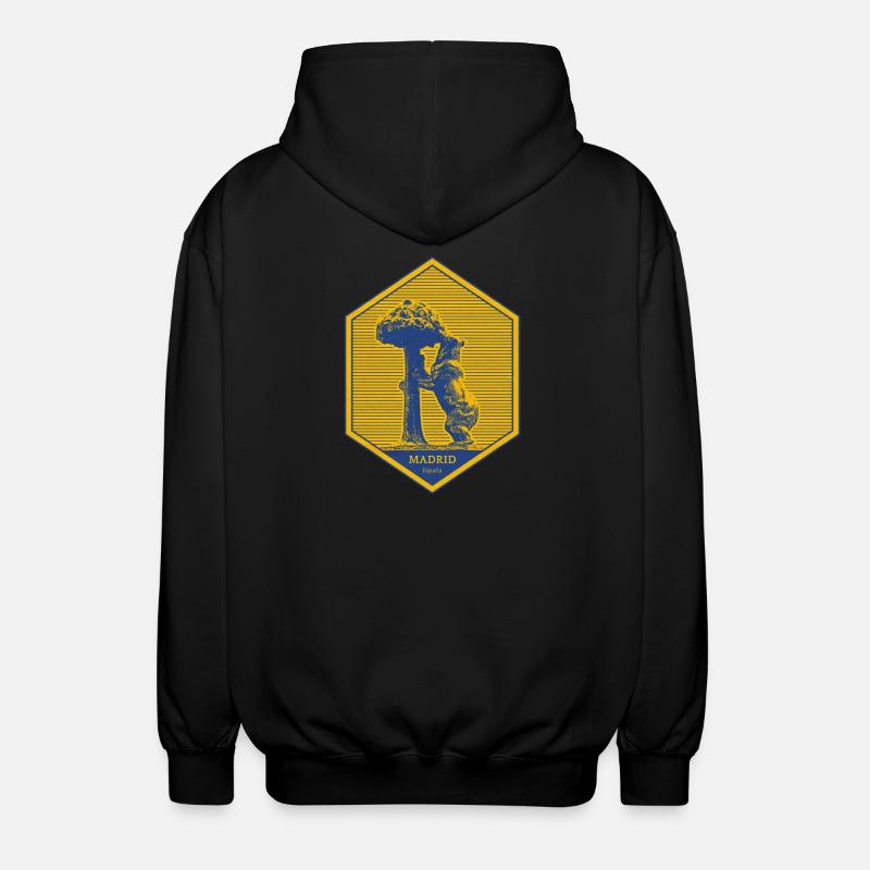 Madrid emblem with bear and tree - Unisex Hooded Jacket - black