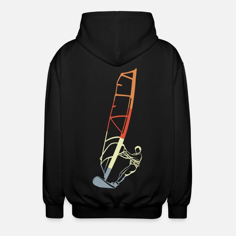 Lustiger Windsurfer Junge - Unisex Kapuzenjacke - Schwarz