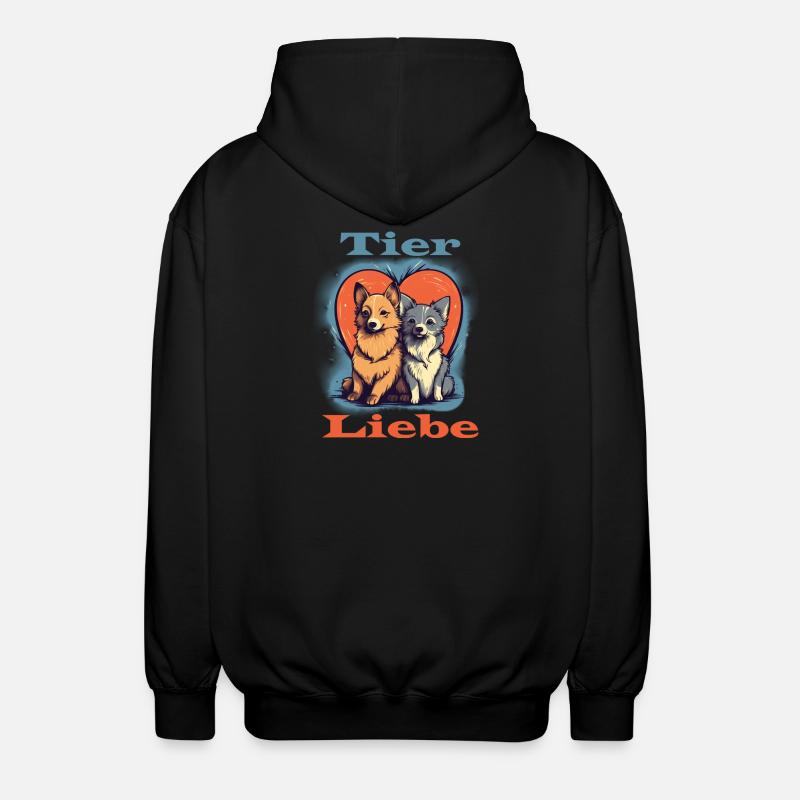Tier Liebe - Unisex Kapuzenjacke - Schwarz