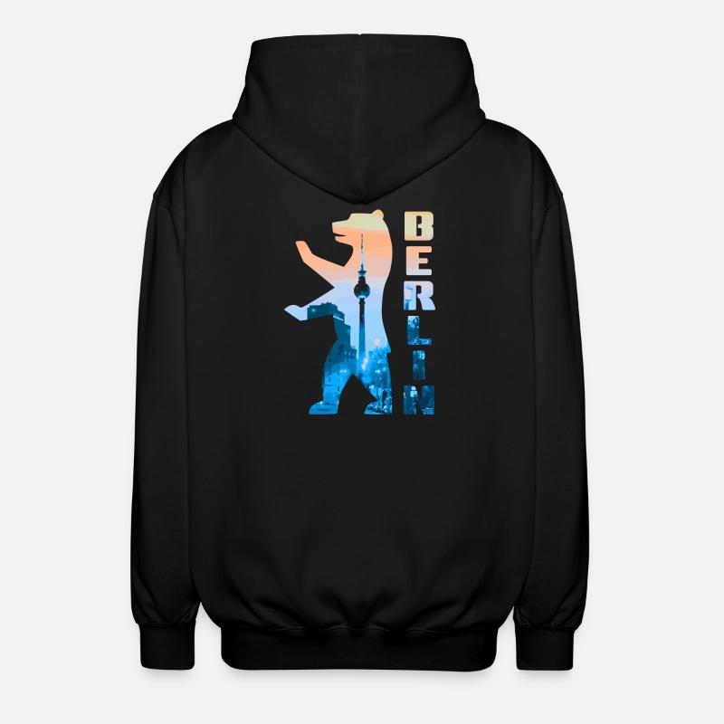 Silhouette d’ours de Berlin - Veste à capuche unisexe - noir