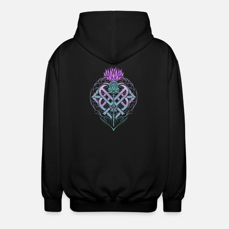 Distel Schild Celtic Knots Thistle Lover - Unisex Kapuzenjacke - Schwarz
