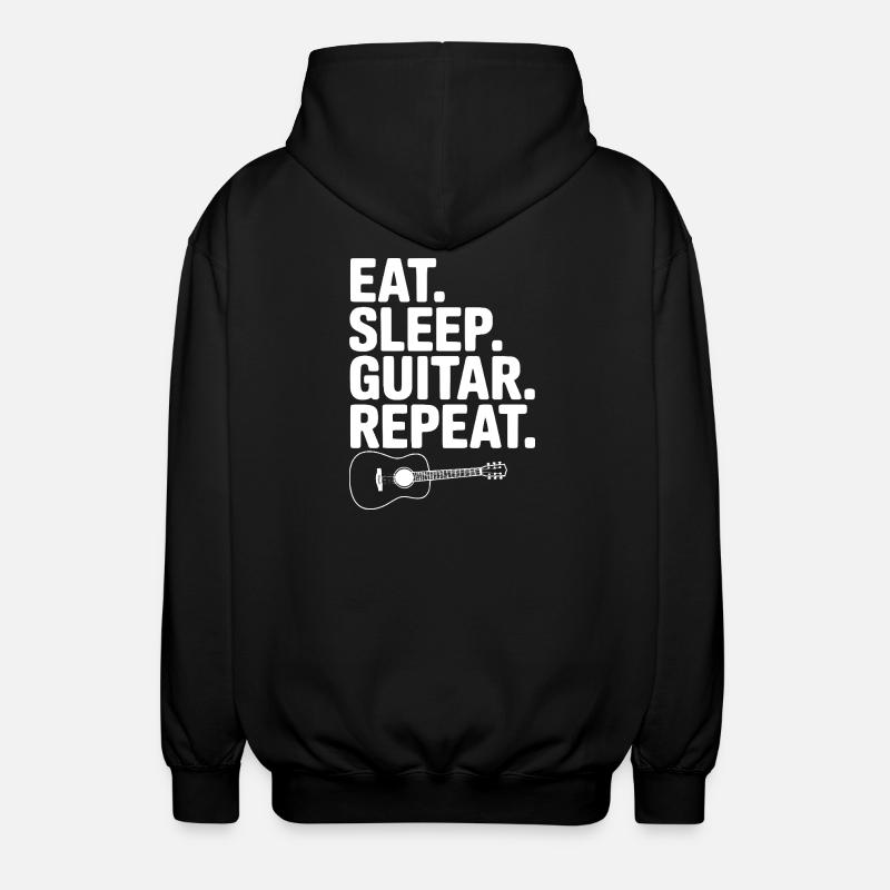 Eat. Sleep. Guitar. Repeat. - Unisex Hooded Jacket - black