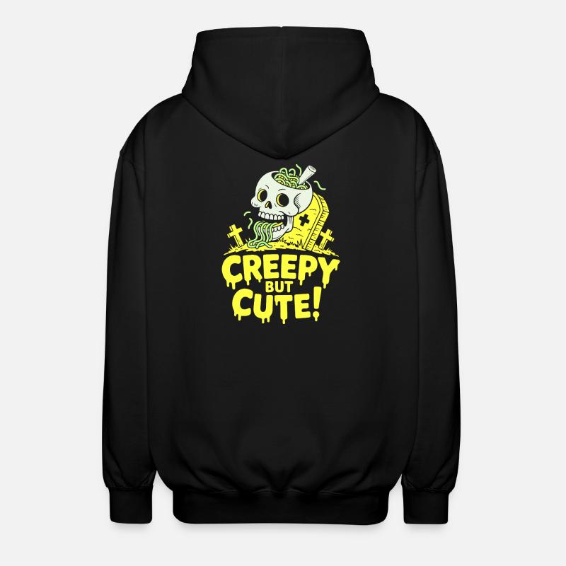 Creepy but Cute Schädel Glow - Unisex Kapuzenjacke - Schwarz