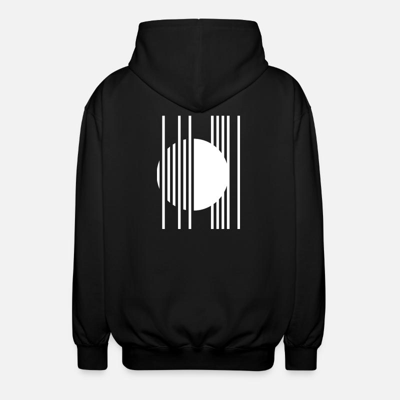 Circular Orbit Stripes - Unisex Hooded Jacket - black