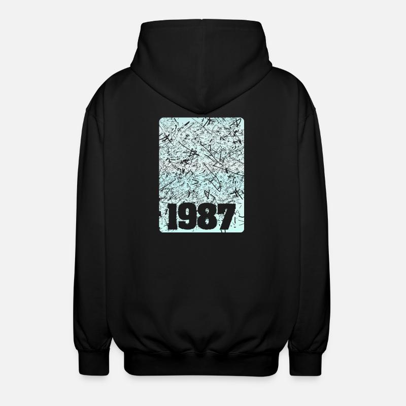 Zahl 1987 - Unisex Kapuzenjacke - Schwarz