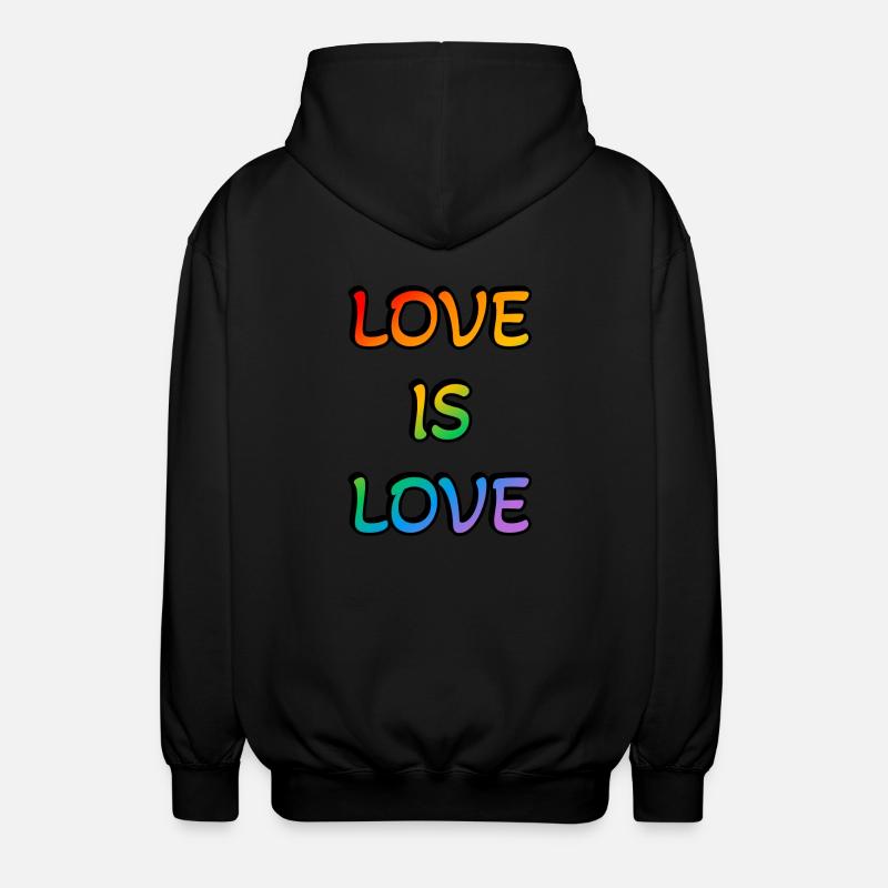 Regenbogen-Liebe ist Liebe - Unisex Kapuzenjacke - Schwarz