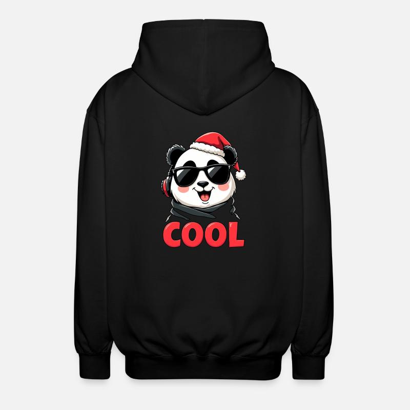 cooler Panda - Unisex Kapuzenjacke - Schwarz