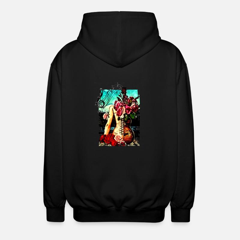 Gitarre Hüften - Unisex Kapuzenjacke - Schwarz