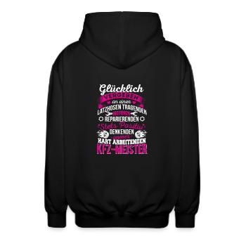 KFZ-Meister Mechatroniker - Unisex Kapuzenjacke - Schwarz - Hinten - AI Model Male 185 light (185cm)