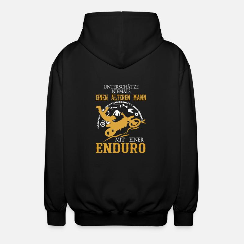 Älterer Mann Enduro - Unisex Kapuzenjacke - Schwarz