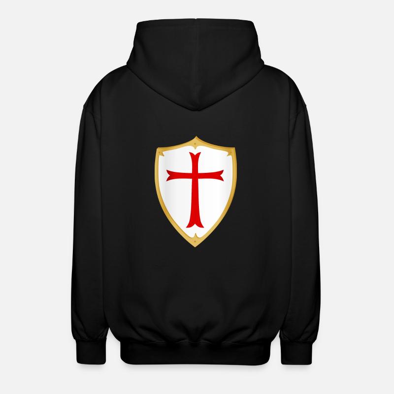 Kreuzritter Schild - Unisex Kapuzenjacke - Schwarz