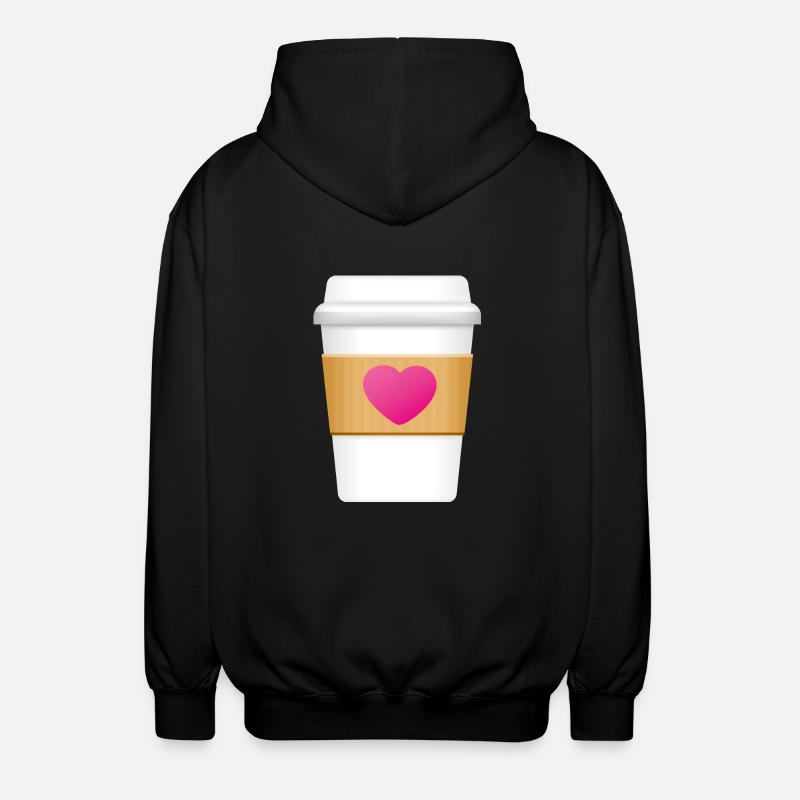 Smiley Coffe Mug - Unisex Hooded Jacket - black