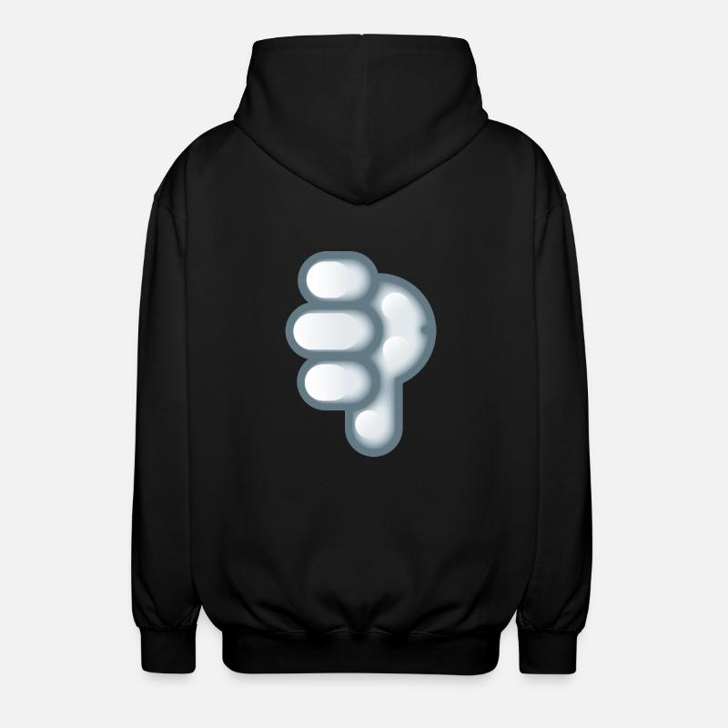 Smiley Hand Signal Down - Unisex Kapuzenjacke - Schwarz