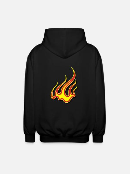 Fire flames art - Unisex Hooded Jacket - black