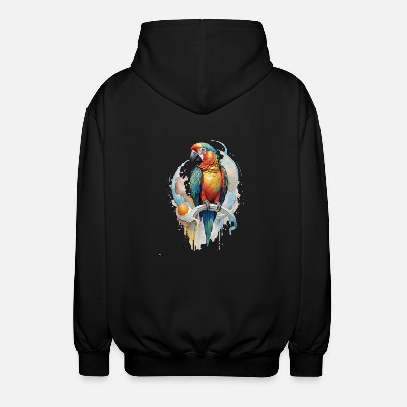 Perroquet Aquarelle - Veste à capuche unisexe - noir