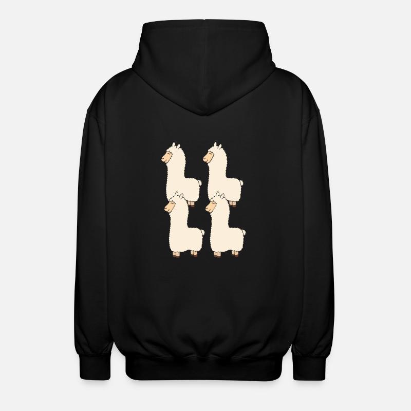 lama viererpack - Unisex Kapuzenjacke - Schwarz