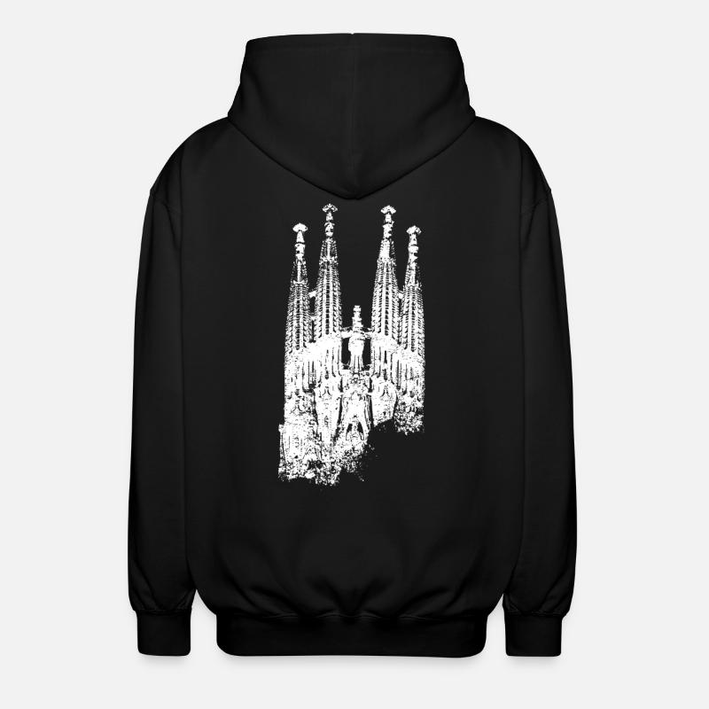 Barcelone Sagrada Familia Espagne J’aime Barcelone - Veste à capuche unisexe - noir