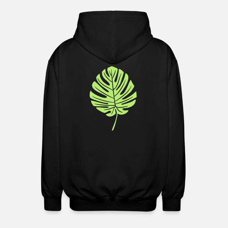 Feuille de Monstera Vert - Veste à capuche unisexe - noir