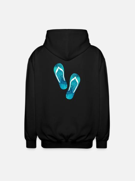 Badelatschen Flip Flops Yoga Sommer Strand Urlaub - Unisex Kapuzenjacke - Schwarz