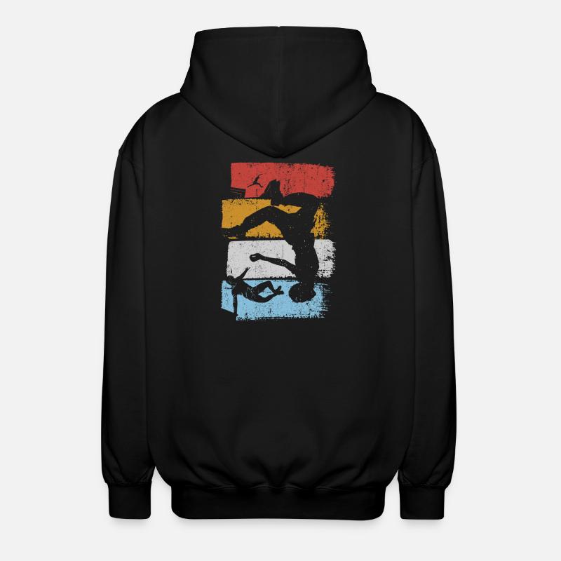 Stripes Sunset Diver Silhouette - Unisex Kapuzenjacke - Schwarz