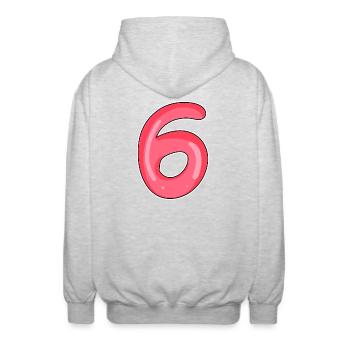 6 - Unisex Hooded Jacket - light heather grey - Back - AI Model Male 185 light (185cm)
