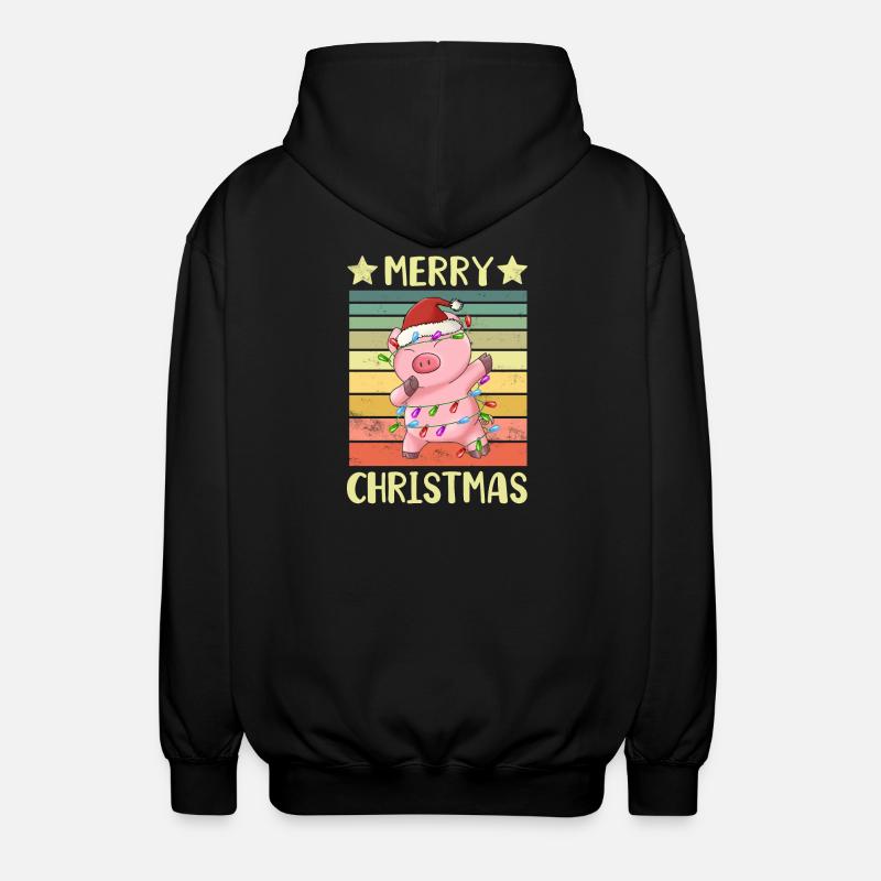 Joyeux Noël Cochon - Veste à capuche unisexe - noir