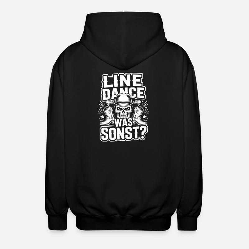 Line Dance Skull Cowboy - Unisex Hooded Jacket - black