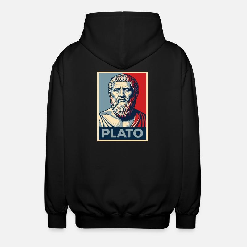 Plato Portrait in Retro design - Unisex Hooded Jacket - black