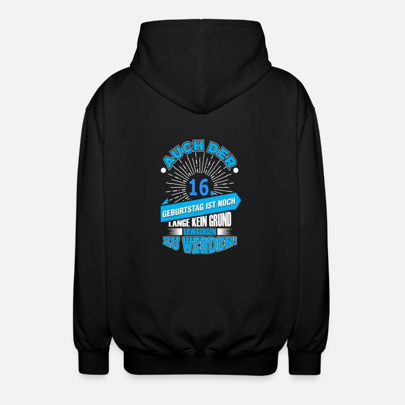 16. - Unisex Kapuzenjacke - Schwarz