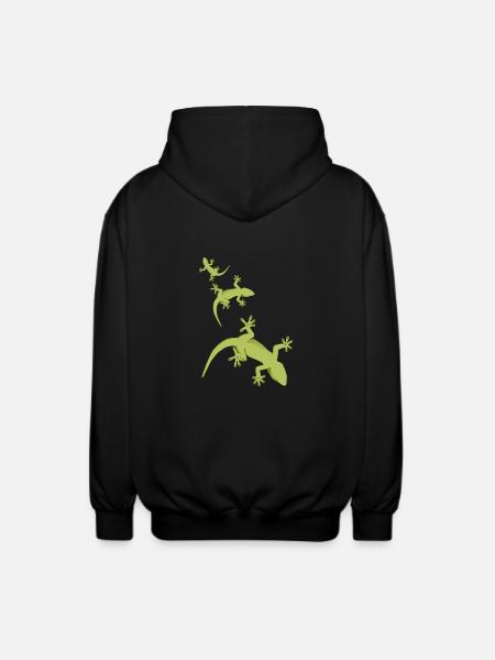 echsen - Unisex Kapuzenjacke - Schwarz
