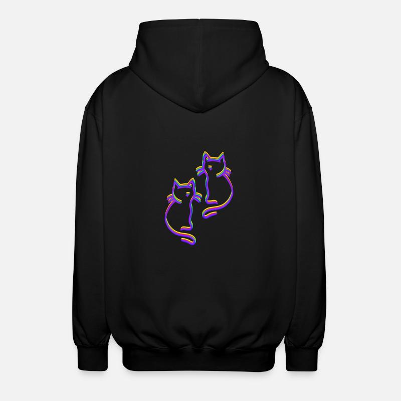 Regenbogen Katzen LGBT - Unisex Kapuzenjacke - Schwarz