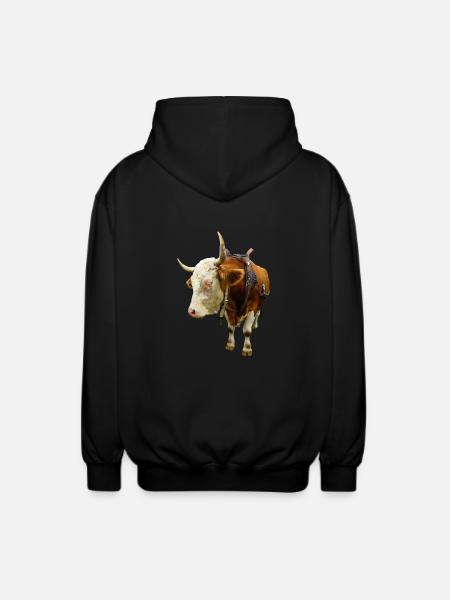cow beef cow cow animal animal - Unisex Hooded Jacket - black
