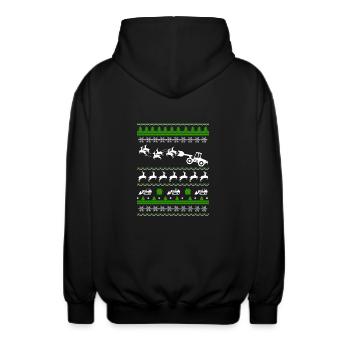 Weihnachten Ugly Sweater Bagger Traktor Geschenk - Unisex Kapuzenjacke - Schwarz - Hinten - AI Model Male 185 light (185cm)