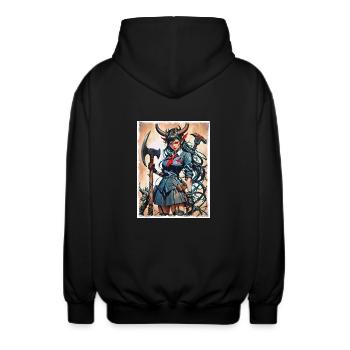 Voici les ennuis - Veste à capuche unisexe - noir - Dos - AI Model Male 185 light (185cm)
