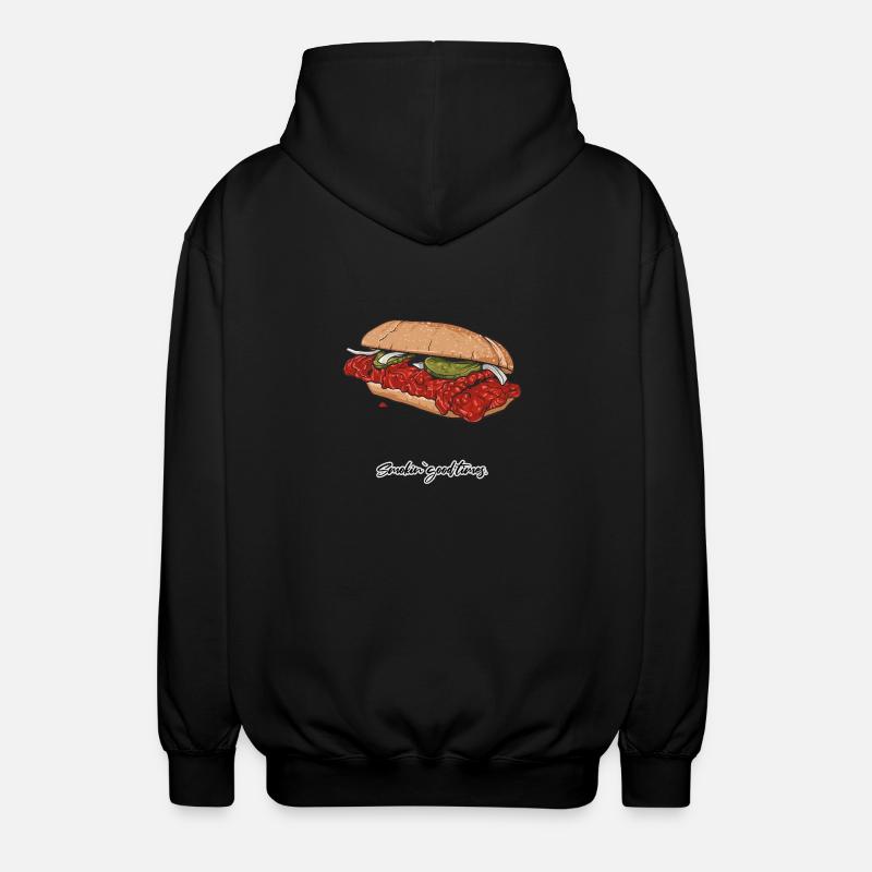 BBQ // Illustration - Unisex Kapuzenjacke - Schwarz