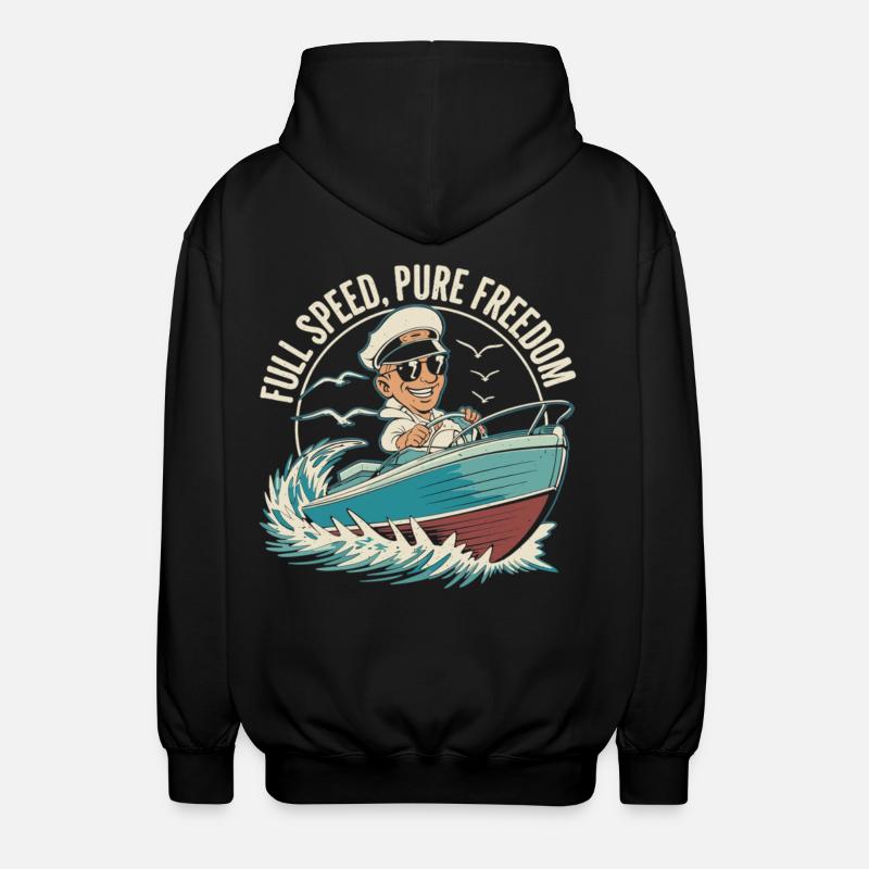 Full Speed Boat Captain - Unisex Hooded Jacket - black