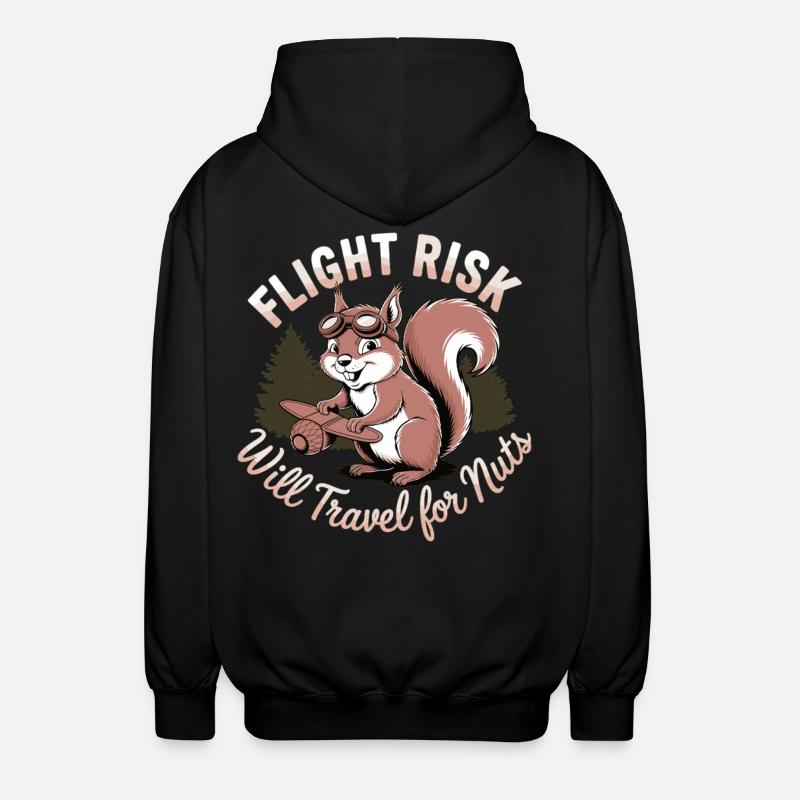 Squirrels on a mission - Unisex Hooded Jacket - black