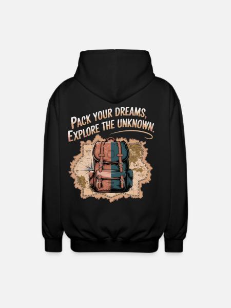 Grab dreams, experience adventures - Unisex Hooded Jacket - black