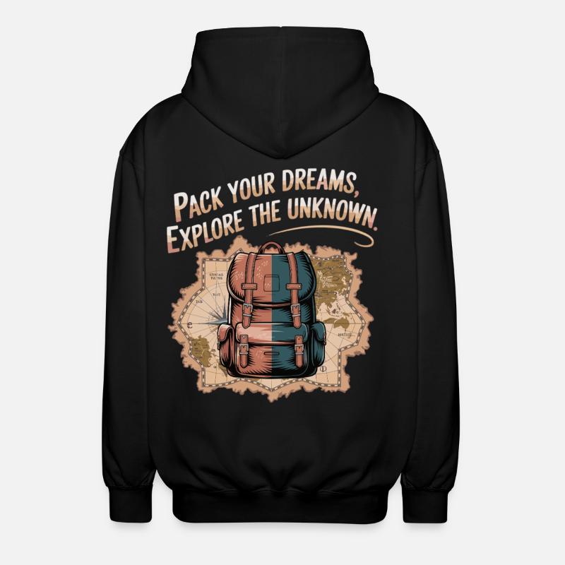 Grab dreams, experience adventures - Unisex Hooded Jacket - black